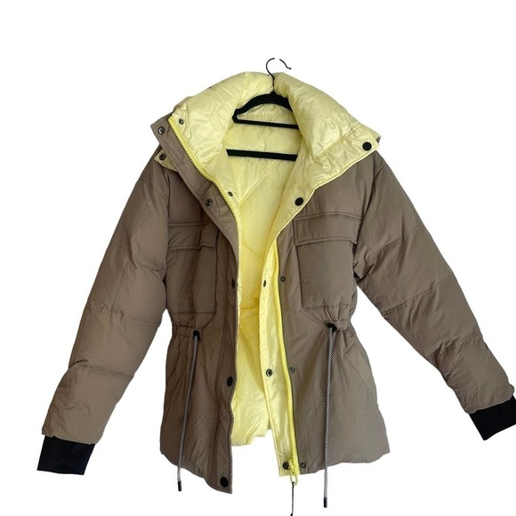 Dualist Zorah Reversible Puffer Jacket Long Sleeve Tan Women's Size S NWT - Picture 10 of 15